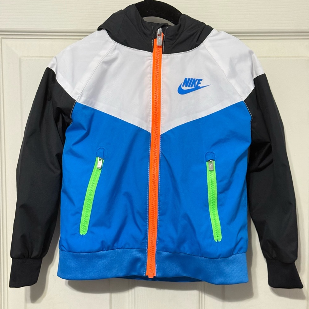 Nike Black and Blue Jacket with Orange and Green Accents